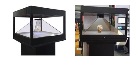Tampilan Holografik 180 Derajat 19 "3D Hologram 3D Berdiri Untuk Perhiasan