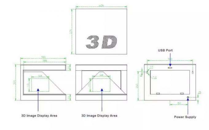 Tampilan Holografik 180 Derajat 19 "3D 3D Hologram Stand Untuk Perhiasan