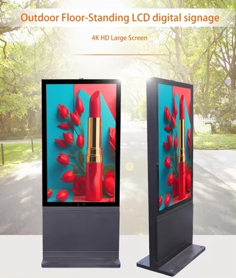 49inches Fanless Outdoor Advertising Screen Drive Thru System LCD Menu Board Waterproof Kiosk Totem Digital Signage