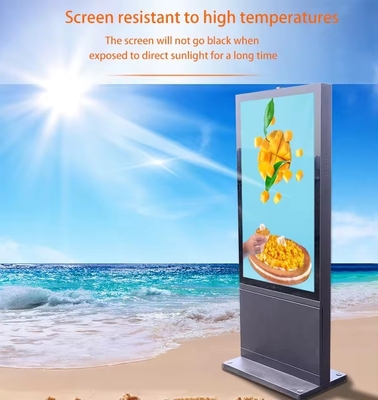 49inches Fanless Outdoor Advertising Screen Drive Thru System LCD Menu Board Waterproof Kiosk Totem Digital Signage